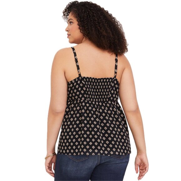 NWT Torrid Babydoll Chiffon Cami BLACK GEO FLORAL - size 3X - Picture 3 of 11